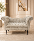 Tufted Round Arm Settee